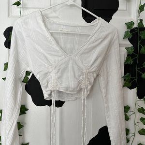 white aeropostale adjustable crop tee